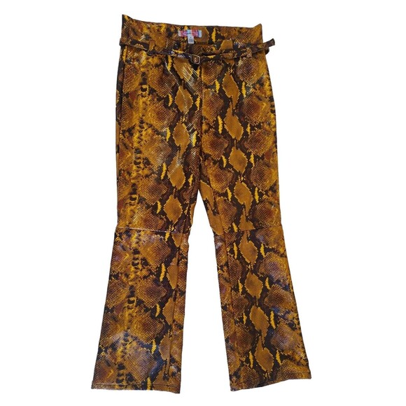 NWOT Urban Outfitters Leah Faux Leather Python Snake Print Pants Size US 4 - Picture 1 of 9